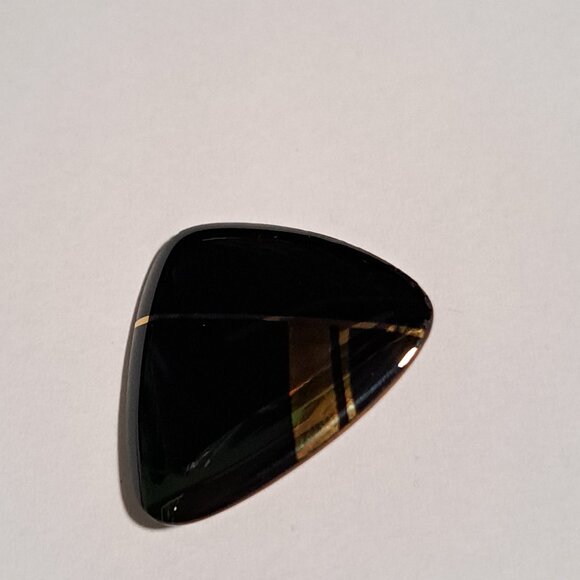 shiny black and gold Jules Perrier brooch - Picture 3 of 5